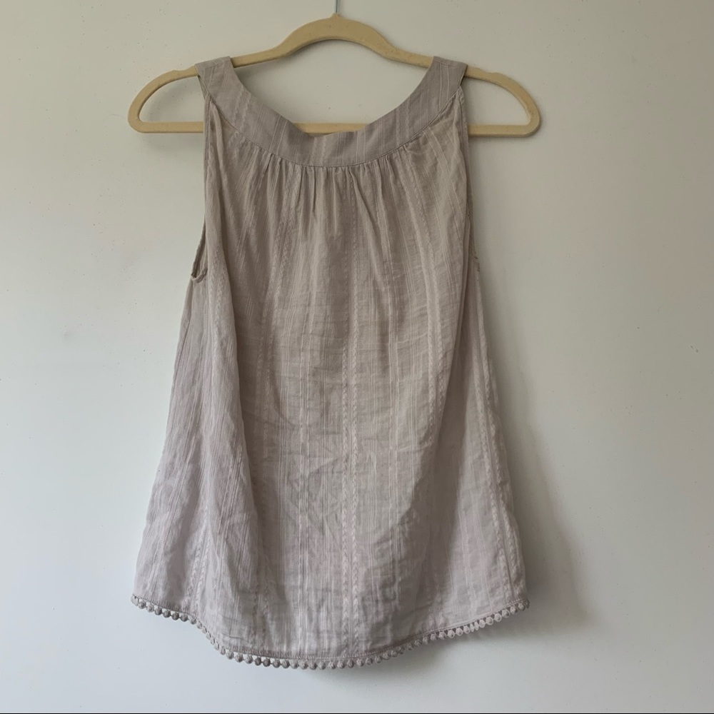 Carve Designs Light Taupe Embroidered Tank Top - Picture 2 of 3